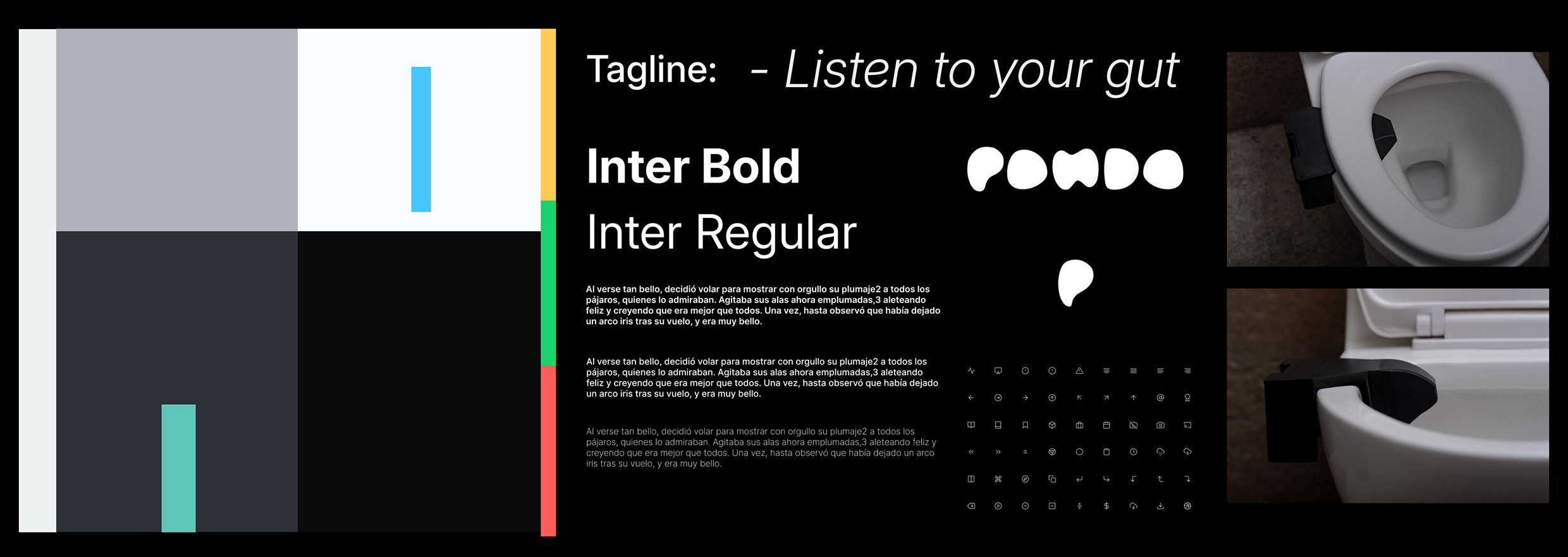 Pondo style guide: typography, logo, tagline, color palette, iconography